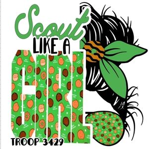 Scout Like a Girl Graphic Tee Design - Green, Black